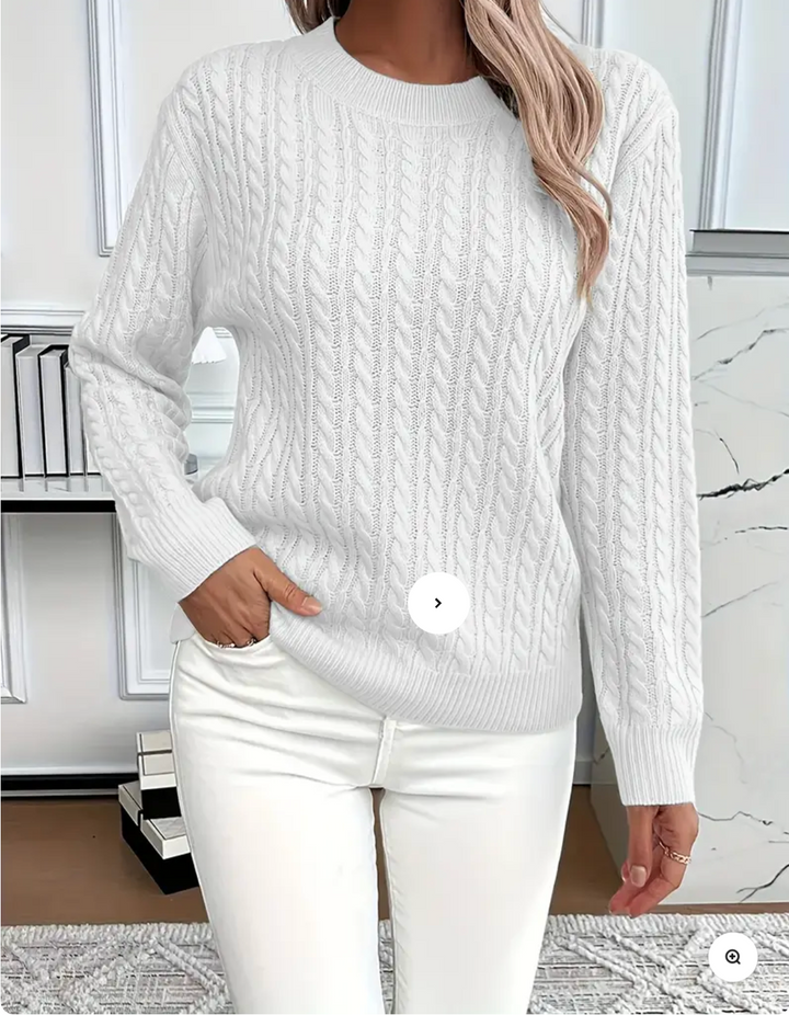 Lena – Pull femme en maille torsadée